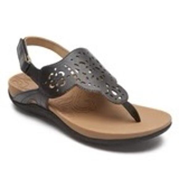 ROCKPORT Brown Ridge Circle Cutout‎ Thong Sandals 7.5 - Picture 1 of 8